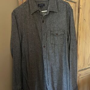 J. Crew Black and White Herringbone Shirt